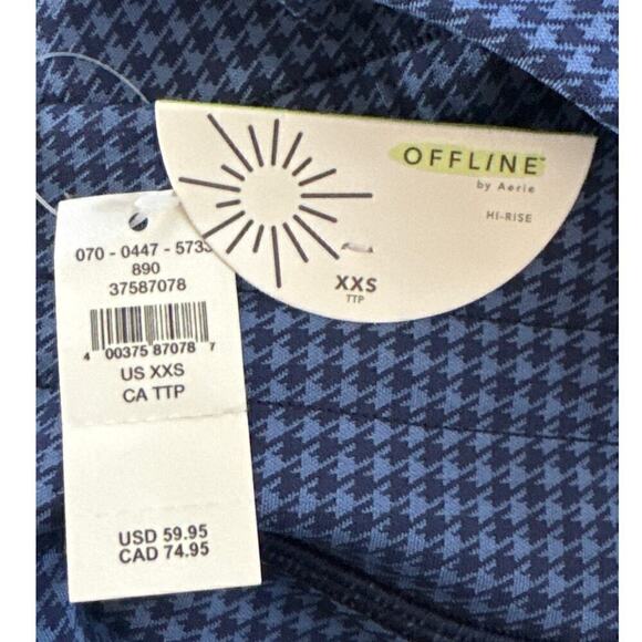 Offline‎ By Aerie Hi Rise Houndstooth Blue Legging XXS NWT - Picture 11 of 12